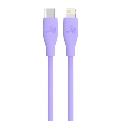 comprare Cavo di ricarica in silicone Charming Flower con USB-C/Lightning viola online manufacture