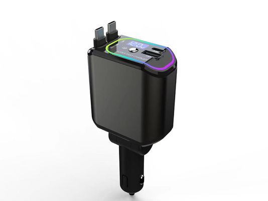Buy Retractable Cable 4 In 1 USB Car Charger 120W Fast Car Phone Charger online manufacture