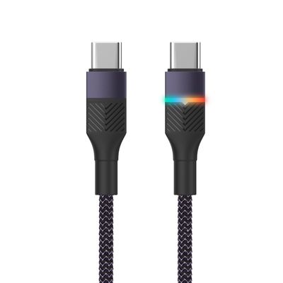 satın al 60W CC örülmüş USB-C USB-C Kablosu Hızlı Şarj Şık online manufacture