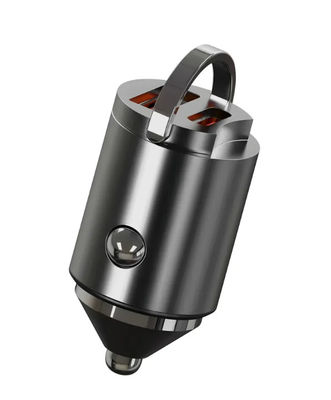 satın al Metal Sliver Pull Ring USB araba şarj cihazı PD 30W süper hızlı araba şarj cihazı QC 3.0 online manufacture