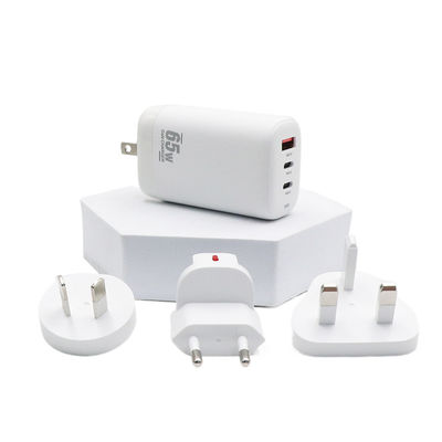 Buy 65W 3 Port Fast Charging Wall Charger USB C Type C Charger Block For Tablets Phones online manufacture