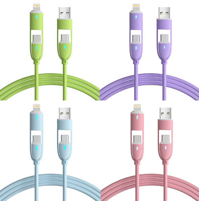 kopen 1m C-C66W C-L27W Multi Function Silicone 4 in 1 oplaadkabel Snel opladen USB-data kabel online manufacture