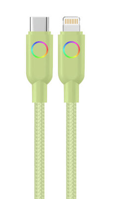 acheter Cable vert tressé de type C à la foudre avec des options personnalisables et des anneaux colorés online manufacture