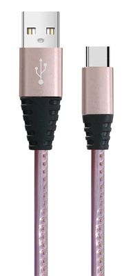 kopen 100 cm lang Sterrennacht USB-kabel zachte gloed voor middernacht opladen gevlochten met TPE en aluminiumlegering online manufacture