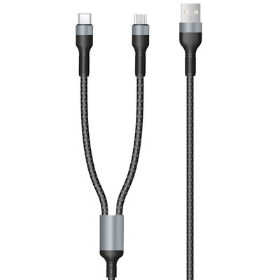 kaufen Platzsparendes 2-in-1-Ladekabel 3A Schnellladung 100cm Länge Aluminiumgehäuse online manufacture