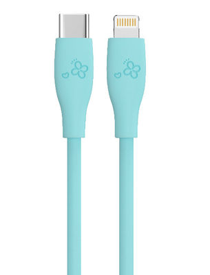 acheter Prise en charge OEM personnalisée Stylish Light Blue USB C à Cable de données Lightning avec sortie de motif de fleurs CC60W online manufacture