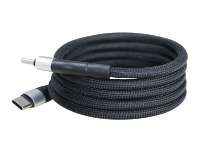 Черный сплетённый магнитный USB кабель USB C к USB C кабель для зарядки телефона