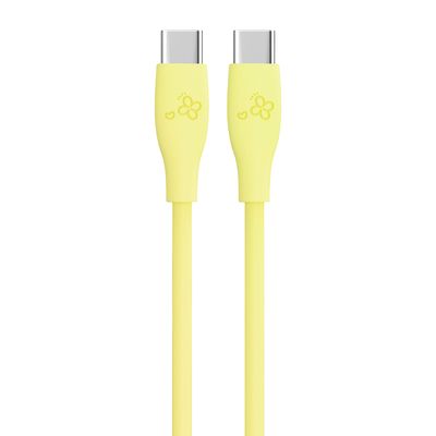 Charming Yellow Hue USB-C Cable with Dual Type-C Connectors and Customized Silicone Material