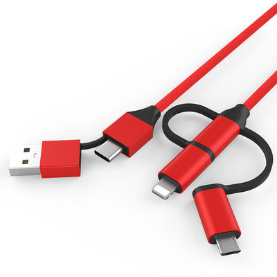 5 इन 1 ब्रैटेड चार्जर केबल 60W आउटपुट 480Mbps ट्रांसफर स्पीड 1M लंबाई