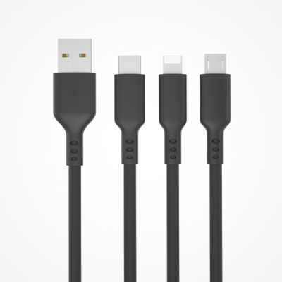 Customizable TPE Multi Charging Cable 3 In 1 1M Length OEM / ODM Support