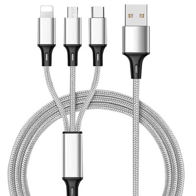 2A / 3A 1M Braided Charging Cable Data Transfer Speed 480Mbps Customized