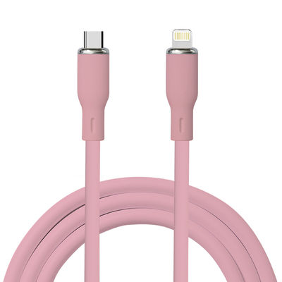 3A Output Silicone USB Charging Cable Pink / White / Blue / Black / Green Color