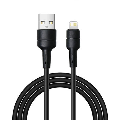 Black / White TPE USB Cable 480mbps 2A / 3A Output 1m / 2m Length