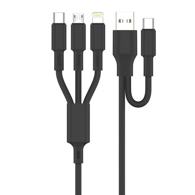 1M 3A TPE USB Cable Customizable 5 In 1 Data Cable For Mobile Phone Charging