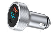 QC PD Fast Charging USB Car Charger Socket Type C With Digital Display 58.5W