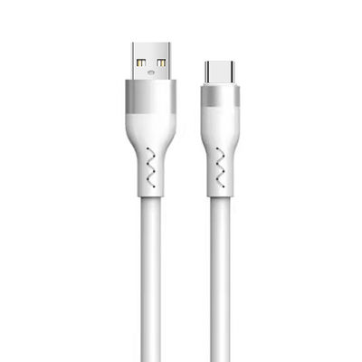 Mobile Phone TPE USB Cable 2A / 3A USB A Charging Cable White Customized Length