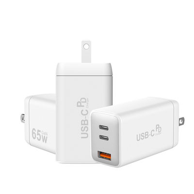 Foldable 3 Ports Fast Charging Wall Charger 65W USB A USB C Wall Charger
