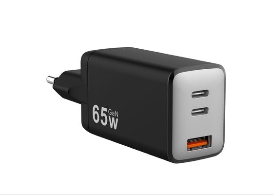 65W 3 पोर्ट यूएसबी सी वॉल चार्जर फास्ट चार्जिंग यूएसबी ए गैएन एडाप्टर अनुकूलित लोगो