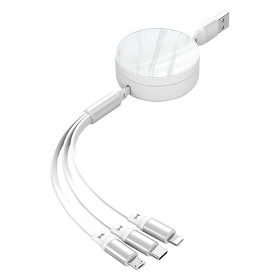 Customized Multi Function Charging Cable TPE 66W 3 In 1 USB Charging Cable  2A / 3A