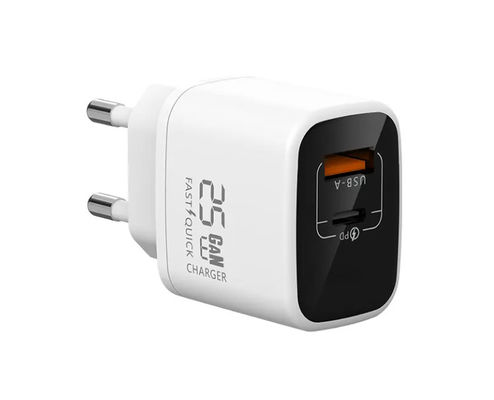 GaN Charger PD 25W  2 Port USB C Fast Charging Adapter USB C Charger Block