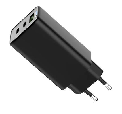 Universal 3 Ports USB GaN Adapter 65W PD QC3.0 US EU Plug Quick Charging Charger