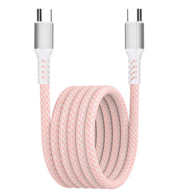 Magnetic Type  C To Type C 60W / 100W  Nylon Braided Data Cable Iphone Charger Cable