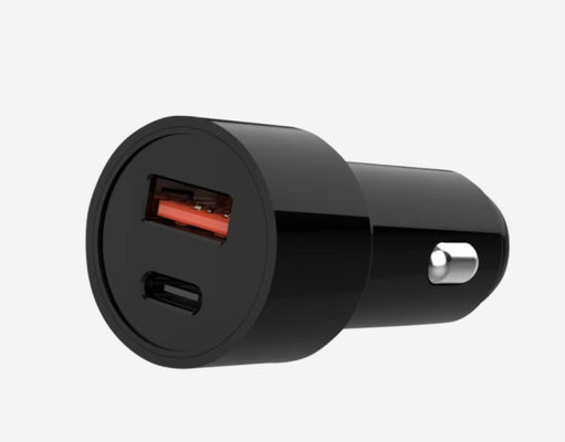 Portable USB A C Car Charger 38W QC3.0 Fast Charger Black / White color