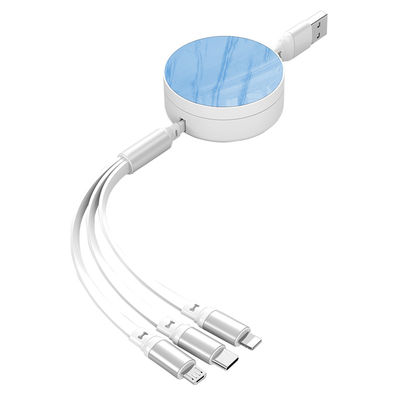 Customizable 3 In 1 Data Cable 66W 1.2M 2A TPE with ABS and Aluminum Alloy Length 100cm/120cm For Mobile Phone Charging