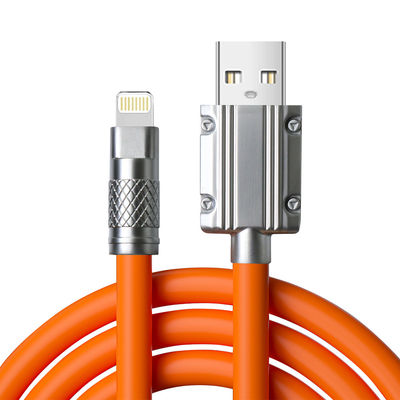 1m Durable Silicone Charging Cable with Zinc Alloy Connectors in Orange/Blue/White/Green CC60W / CL27W 480Mbps Cable