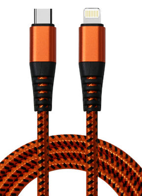 Customized Braided Charging Cable USB A To Lightning / Android / Type C Devices 1m Length Aluminum Alloy With Pvc