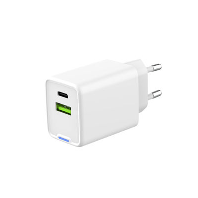 EU Plug Dual Port USB A With Type C White GaN USB Charger 45W Fast Wall Charger Type C Charger
