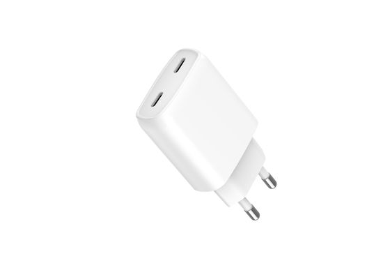 Dual-Port USB-C Fast Charger with ABS Material Speed 30-33W Power Delivery