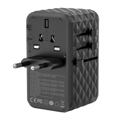 Compact Powerful Universal Travel Charger UK Plug Type 2500W Max Rated Voltage for Hassle-Free Trips