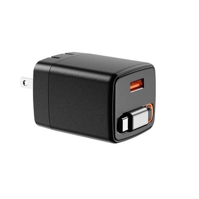 65W Type C Retractable Wall Charger Universal Compatibility for Fast USB Charging