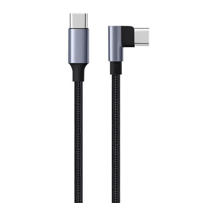 राइट-एंगल USB-C डेटा चार्जिंग केबल CC60W ब्रेडेड