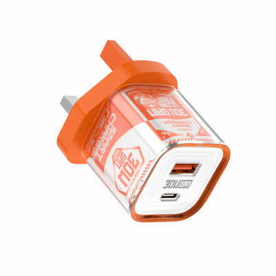 30W A+C  Fast - Charge Adapter with Transparent Design & Dual Ports