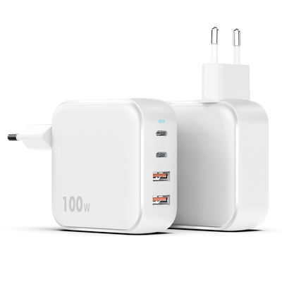Dual USB-A and Dual USB-C 100W Professional 4-Port Charger Max Efficiency Output Current 2.4A ABS PC Plastic