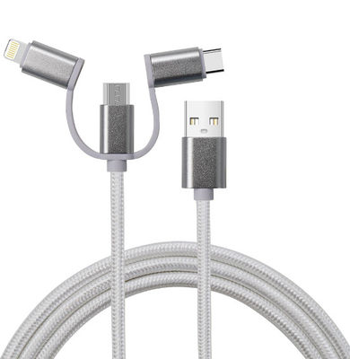 Multi - Head Charging Cable: Braided, 3 Interfaces
