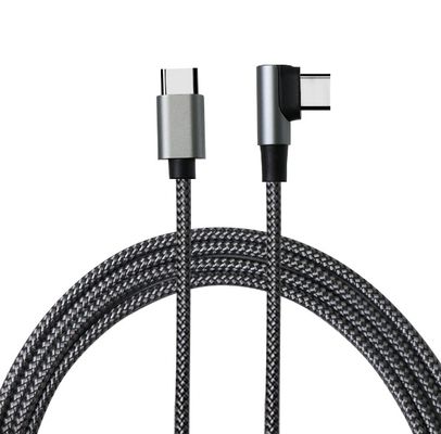 1m L-Shaped Charging Cable Heavy-Duty Nylon Braided Design in Black/White/Red/Blue