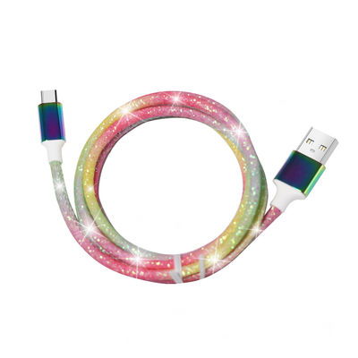 Rainbow Sparkle USB Data Cable – Fast Charge & Eye - Catching Design
