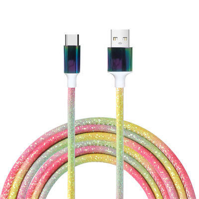 2025 Premium Glowing Data Cable – Metal Shell & Leather Wrap for Elegant Durability