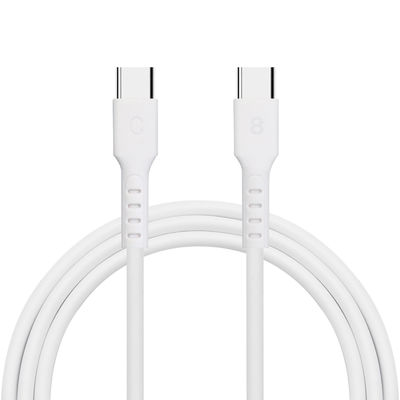 White PVC Fast Charge & Sync Cable - SR Long, Reliable Connectivity