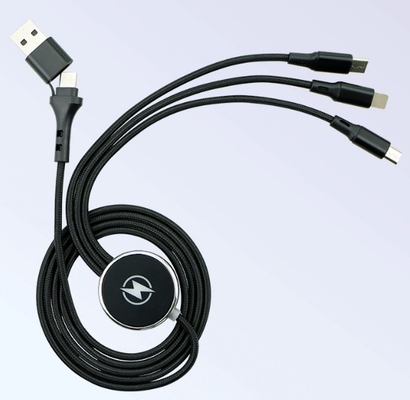 Multi-Interface Glowing USB Cable 6-in-1 1.2M Length for Customized OEM Support and Multiple Device Compatibility
