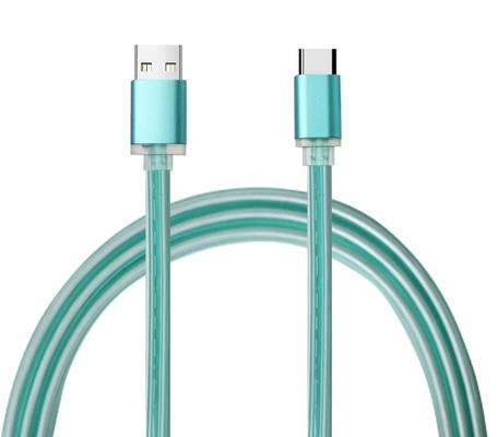 Stylish Blue USB Cable with Transparent Cable Body